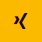 Schwarzes Xing-Icon auf gelbem Hintergrund