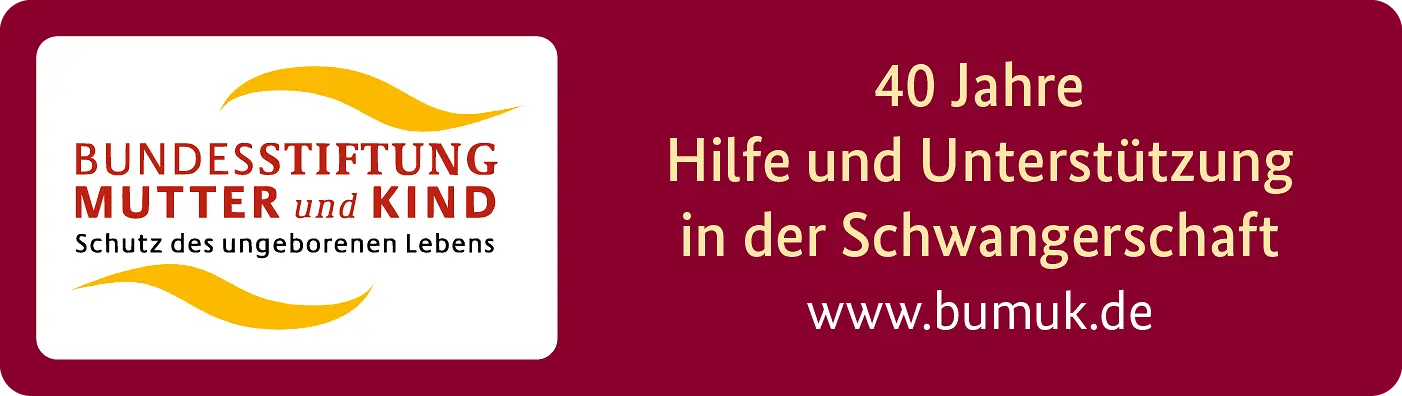 Banner 40 Jahre Hilfe und Unterstützung in der Schwangerschaft